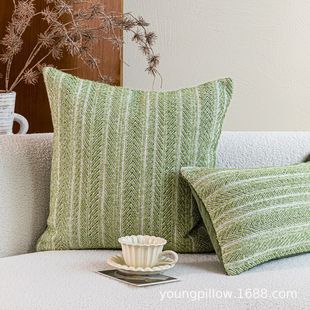 Green Wool Blended Waist Pillow Case Sofa Pillow Case Square Pillow Modern Light Luxury Nordic ins Style Model Room Cushion
