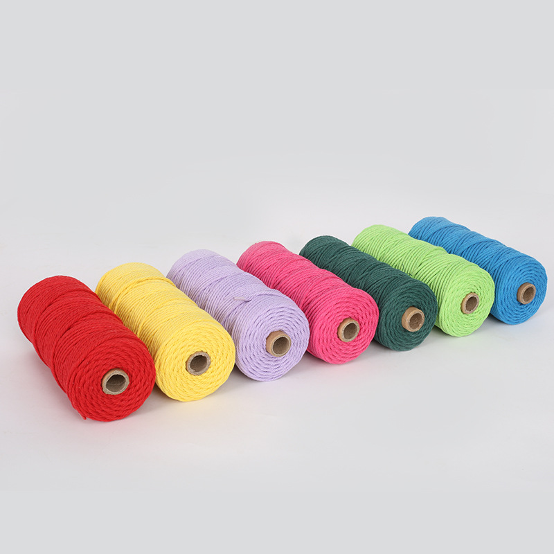 批发彩色棉绳手工diy编织捆绑装饰挂毯材料绳吊牌绳 捆扎棉绳棉线