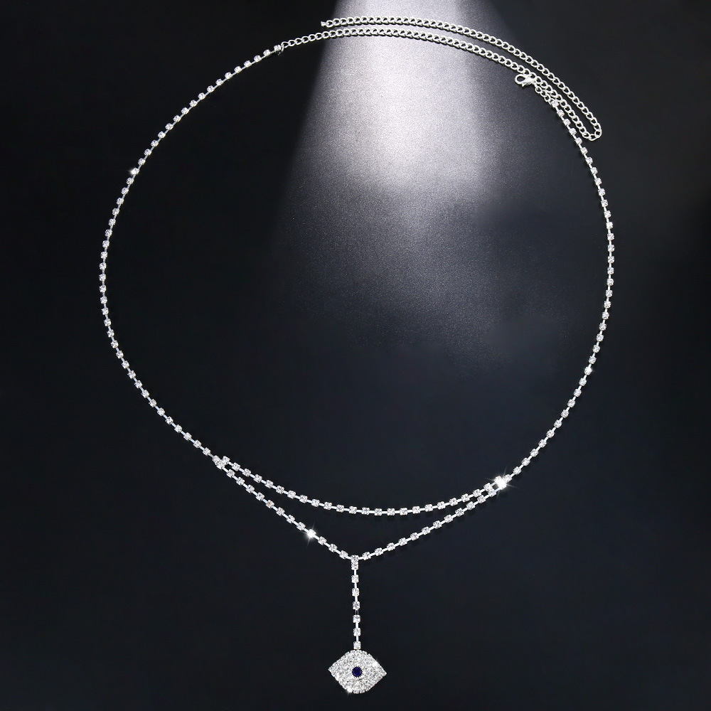 Fashion Devilu0027S Eye Rhinestone Plating Artificial Gemstones Waist Chain