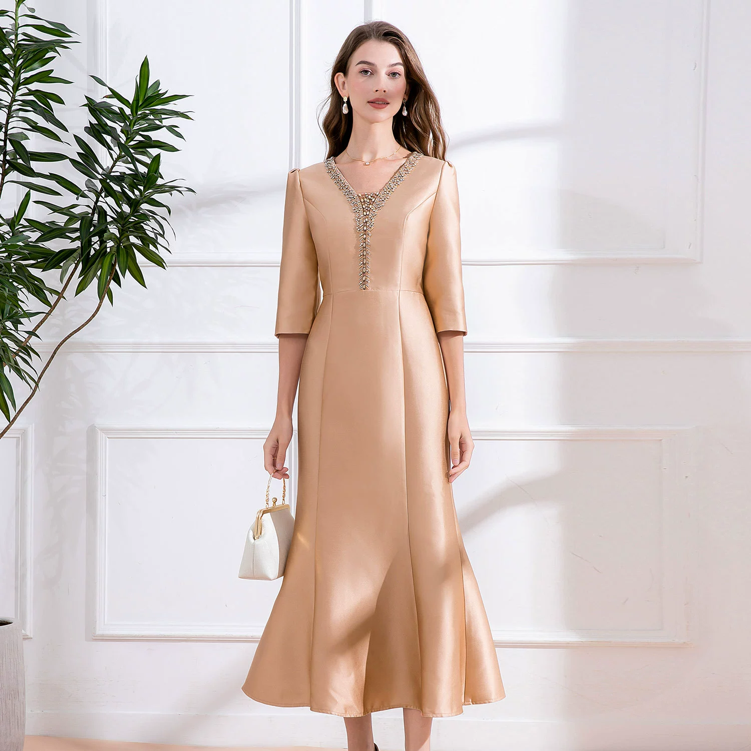 Фабрика прямых продаж платье среднего возраста осень-зима новый поддельный