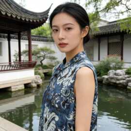 新中式国风桑蚕丝马甲女立领无袖盘扣改良款春夏款真丝背心