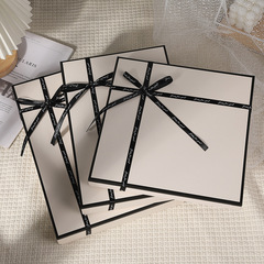 Ins-style rectangular large white gift box, birthday gift box, simple and fashionable two-piece lid empty hard box, wholesale