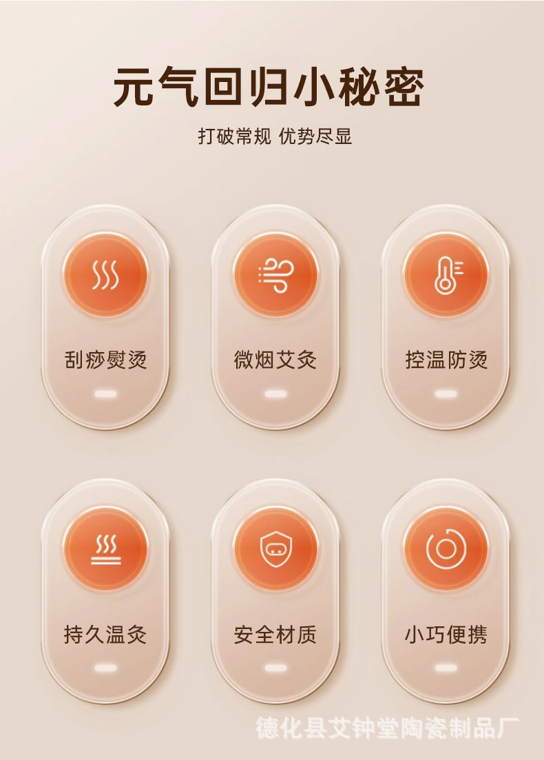 Ceramic Moxibustion Jar with Cloth Cover Portable Ai Jiu Warming Tool for Home and Spa Use White Single Jar overview