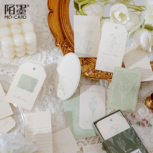 Momo boxed material paper notes, Forest of All Things series, 6 types of retro notebook message and note base papers