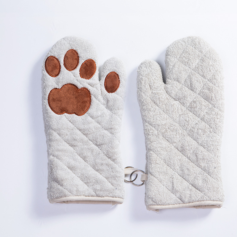 Venta al por mayor Toalla de algodón para hornear guantes de horno de microondas resistentes a altas temperaturas aislamiento térmico antideslizante resistente a altas temperaturas anti-escaldado guantes
