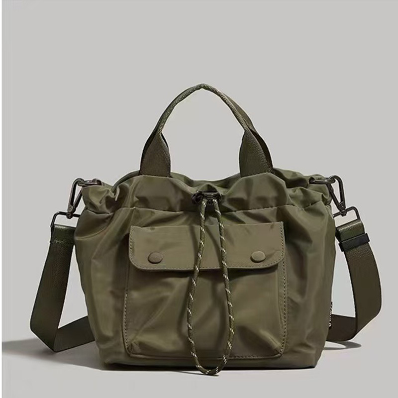 Casual Small Drawstring Bucket Bag, Versatile Lightweight Oxford Cloth Handbag, Shoulder Crossbody Bag, Mini Tote Bag - Thumbnail 6