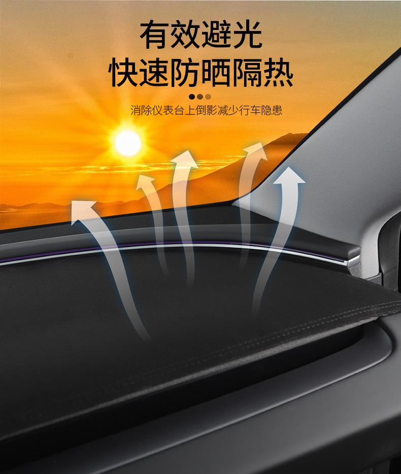Cross-Border Applicable for Model 3/Y/Yl Tesla Anti-Glare Mat, Tesla Dashboard Center Console Sunshade Mat Wholesale