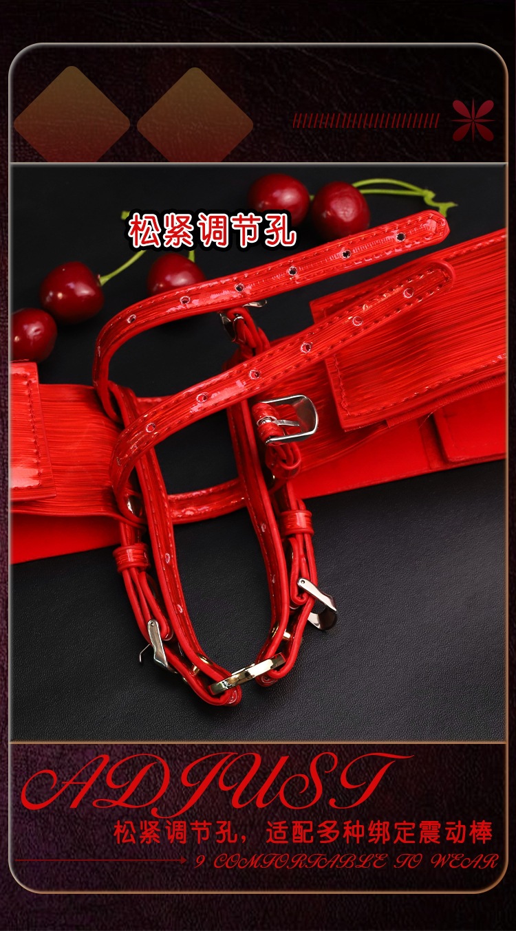 Jiuai Bondage Strap Set for Couples, PVC Restraint Accessory, Red — detail image 7