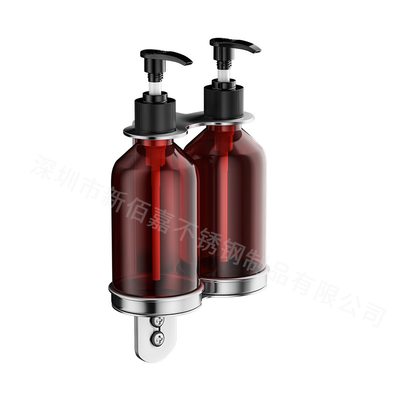 304 de acero inoxidable dispensador de jabón soporte montado en la pared ducha Gel de Ducha Champú sub-botella rack desinfectante de manos rack