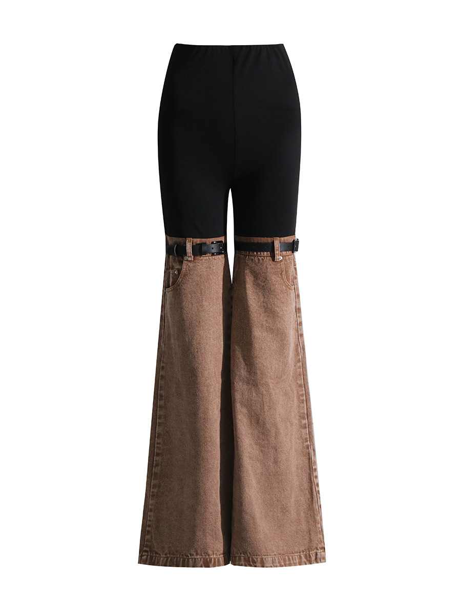 Pantalones casuales de mezclilla acampanados para mujer, estilo nicho con diseño de cintura elástica versátil, efecto adelgazante, nueva moda 2026 para primavera image 4