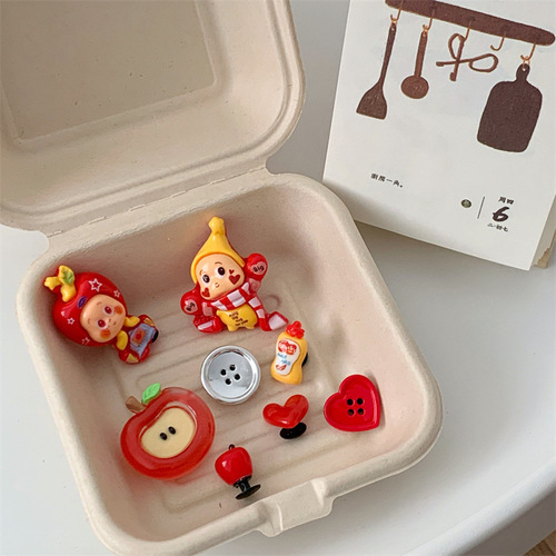 Apple Boxing Star People Original Hole Shoes Accessory Cute Cartoon Shoe Flower Decoration DIY Resin Accessories Shoe Clips