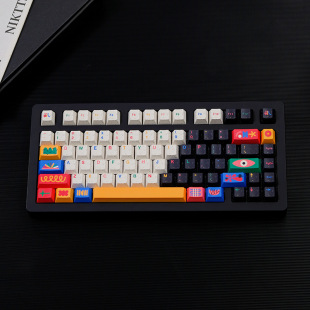 PBT keycap five-sided thermal sublimation customized splash ink abstract painting factory straight XOA/Cherry height with mechanical keyboard