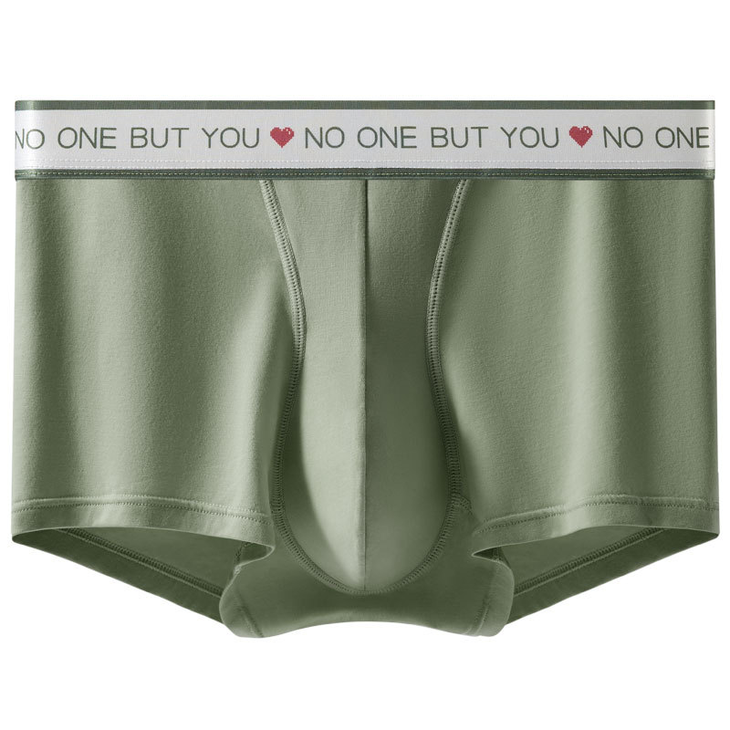 Ropa interior masculina Modal 7A entrepierna antibacteriana pantalones cuadrangulares letras cintura media pantalones bóxer juveniles ropa interior masculina