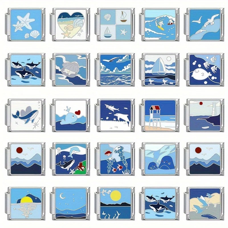 Italian Marine Series Module Bracelet DIY Free Splicing Detachable Strap Pattern Cross-Border Jewelry Hand Jewelry