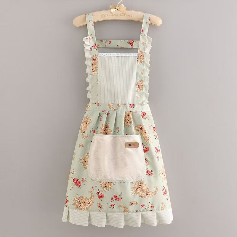 캔버스 작은 세로 스트립 AB 버전 공주 드레스-녹색