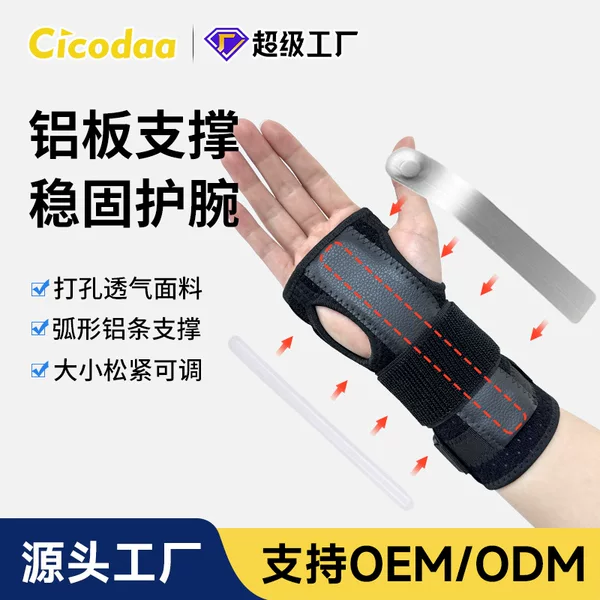 Cross-Border Wrist Brace with Steel Plate Support, Strap to Fix Tendon Sheath Sprain, Mouse Hand Recovery Wrist Protector, Palm and Wrist Joint Protector