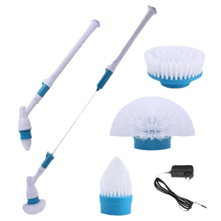 Cepillo de limpieza eléctrico de mano mango largo giratorio recargable baño Baño piso azulejo cepillo de lavado de cerdas