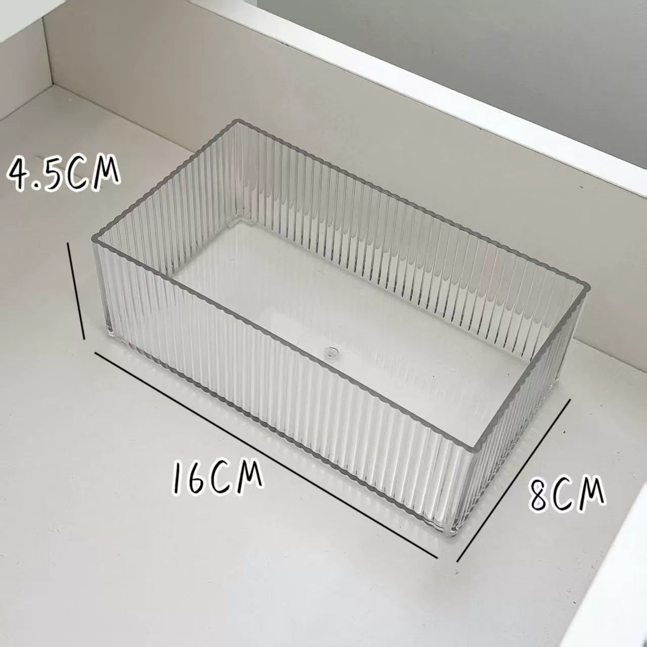 Rectangular Plastic Storage Box, Transparent Table Organizer, Small/Medium/Large