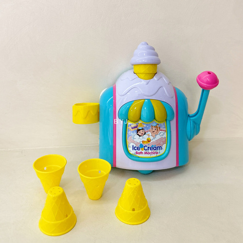 Cross-border children's bathroom ice cream bubble machine bath water toy manual bubble making machine ice cream machine