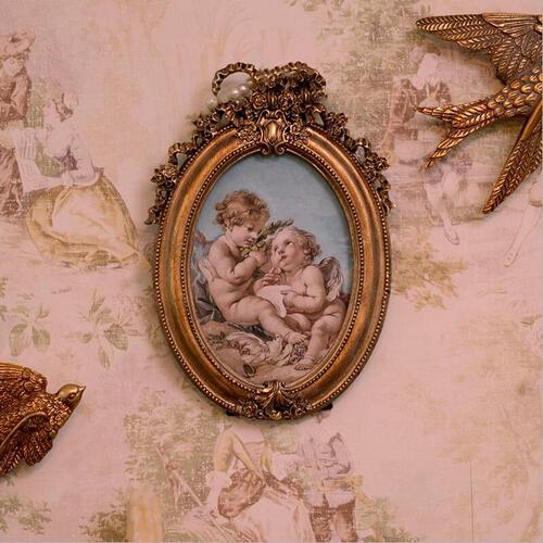 European new style resin retro photo frame carved gold wall hanging picture frame ins ornaments decorative oil painting table photo frame