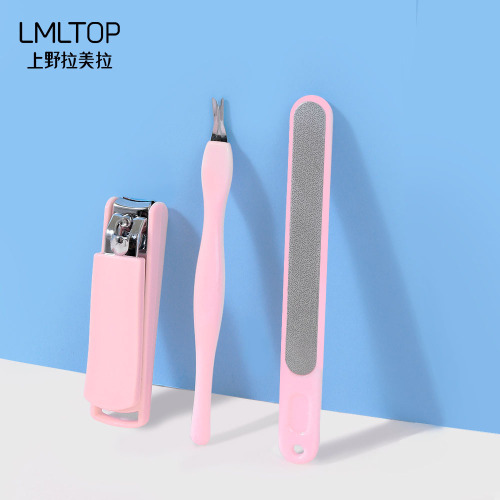 Lamella Nail Clipper & Manicure Set: Stainless Steel Nail Cutter, Nail File, and Cuticle Fork – Model F0106