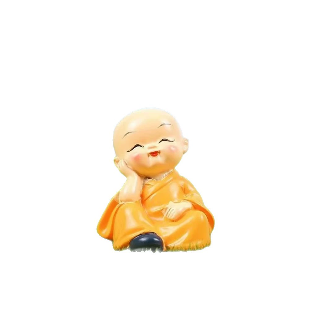 Настольные Zen-вдохновленные четырехчастные аквариумные украшения, чайное животное смола посаженные растения, микро-ландшафт маленький монах ландшафтные декоративные изделия