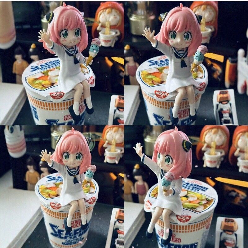 Wholesale/Dropshipping School Uniform Aniya Figure Instant Noodle Scene Spy Play House Model Anime Peripheral Doll