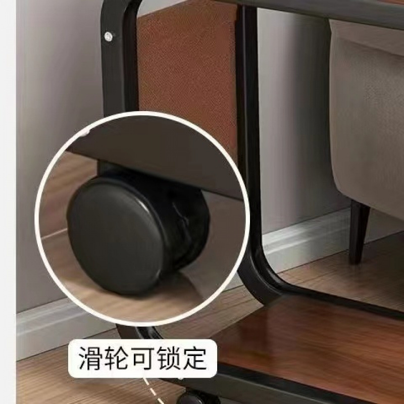 Mesa lateral pequeña mesa de té móvil sofá de sala de estar esquina pocas poleas mini mesa de té simple dormitorio mesa lateral