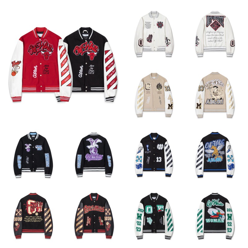 2025 Spring and Autumn New Ow Cartoon Lion King Pattern Embroidered Woolen Jacket for Men and Women Same Style One Piece Wholesale