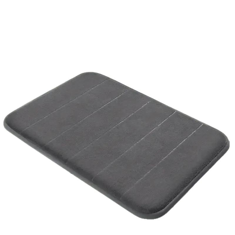 Comercio exterior transfronterizo suministro de esponja de memoria a rayas alfombra de piso de color sólido baño antideslizante alfombra absorbente baño alfombra de piso de baño alfombra de piso
