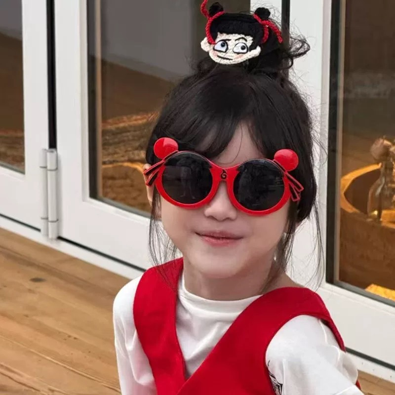 Lentes de Sol Infantiles de Dibujos Animados Marco de PC y Lentes de AC Protección UV400 para Protección Solar y Viajes