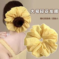 韓国の新しいスタイルの黄色の花柄ヘアリング、ハイエンドで多用途、シンプルなヘッドウェア、後頭部に非常に優れたサラウンドヘアアクセサリー