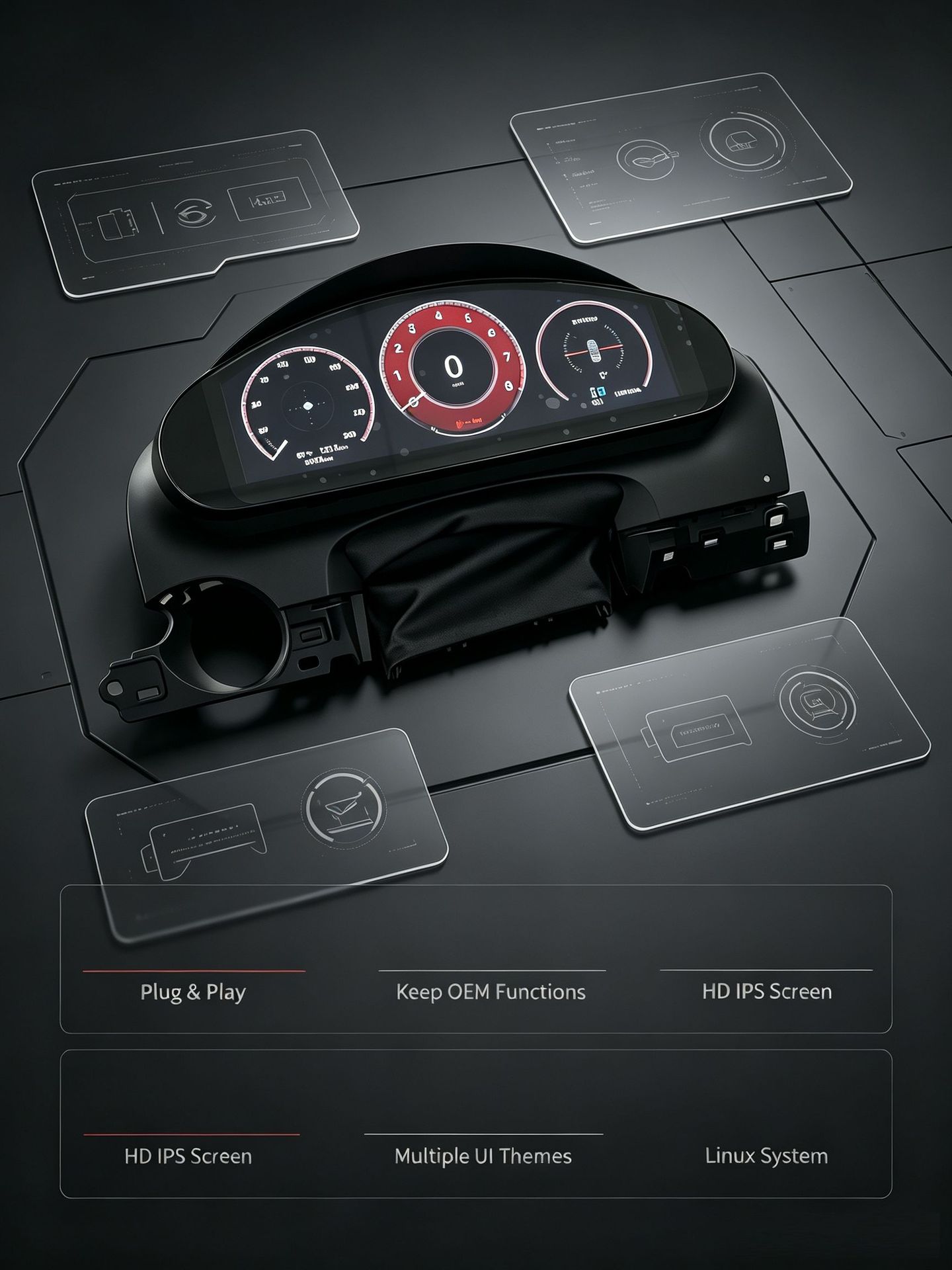 Suitable for Porsche Cayenne 958 Full Lcd Five-Instrument Digital Dashboard Non-Destructive Upgrade Virtual Cockpit Assembly