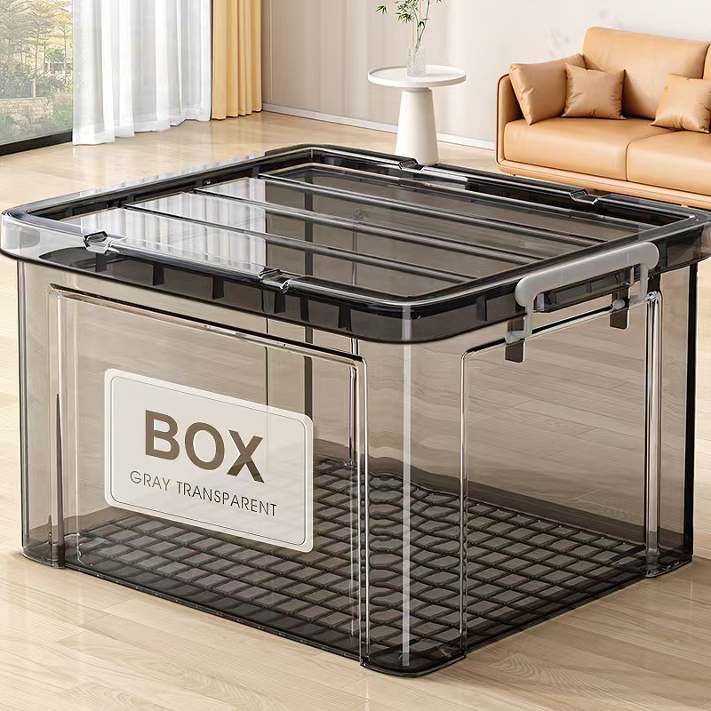 Free Shipping Transparent Storage Box Household Plastic Storage Box Clothes Storage Box Large Capacity Backup Storage Fish Box