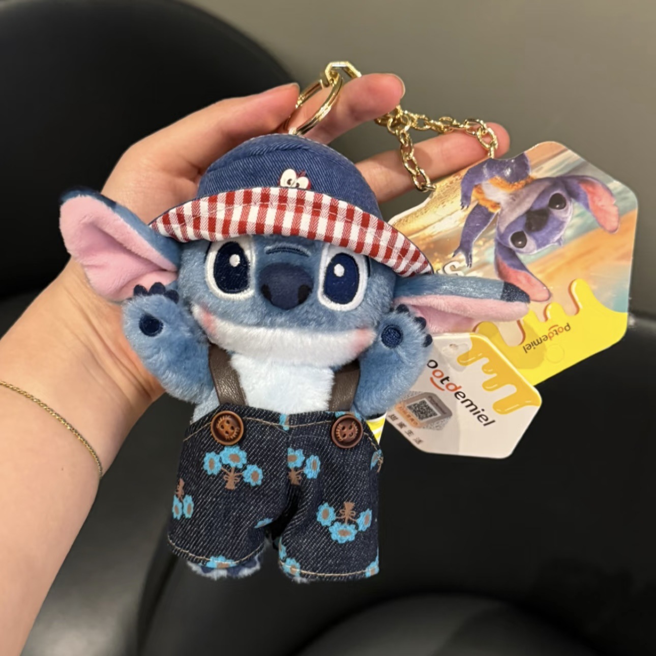 Genuino lindo Stitch Star Baby dibujos animados muñeco de peluche Stitch colgante llavero muñeca colgante regalo
