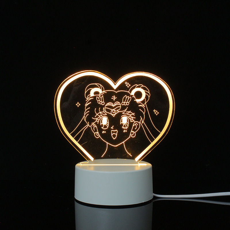 3d小夜灯卸売り来図創意プレゼント電気スタンドクロスボーダー爆金雰囲気ベッドヘッドライト定アクリル製ロゴ|undefined