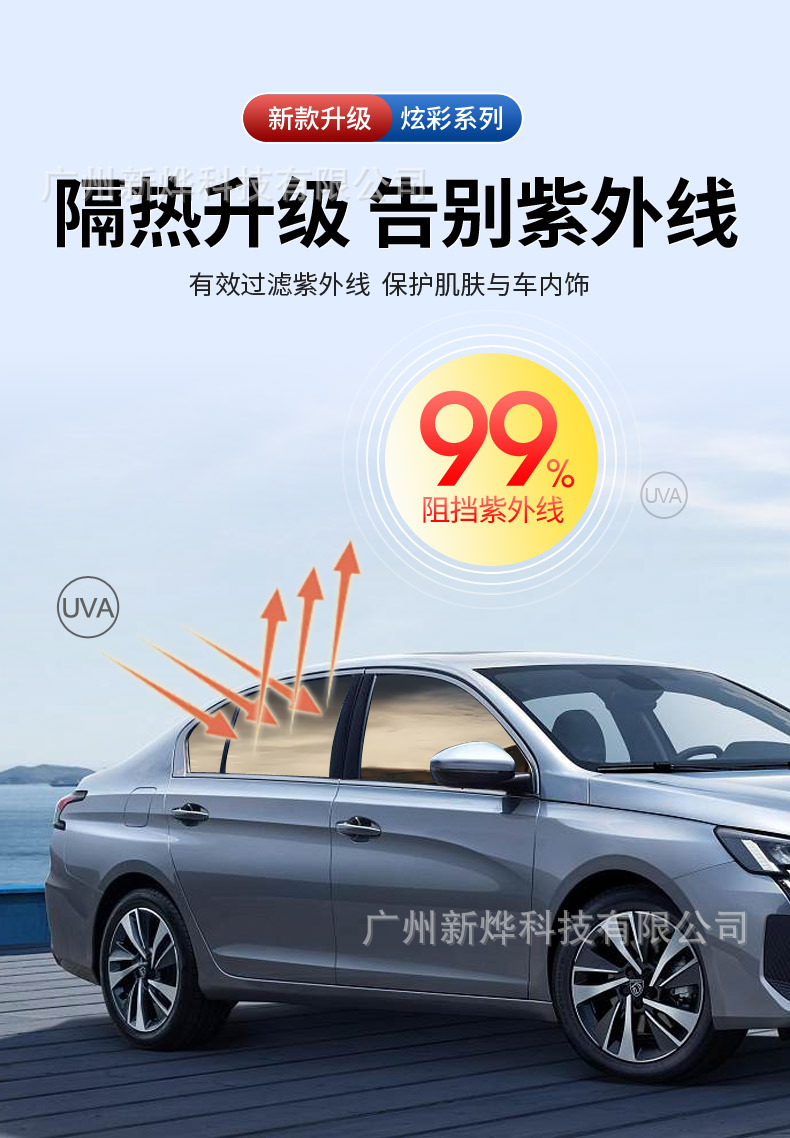 Foreign Trade Dropshipping Gradient Window Film Color Film Pet Material Peel-Off Adhesive Car Home Window Privacy Film Gradient Heat Insulation