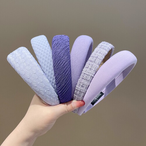 Purple Small Scented Sponge Hair Clip for Women, Autumn/Winter High-End Style Hairpin, Korean High Crown Hair Tying Band