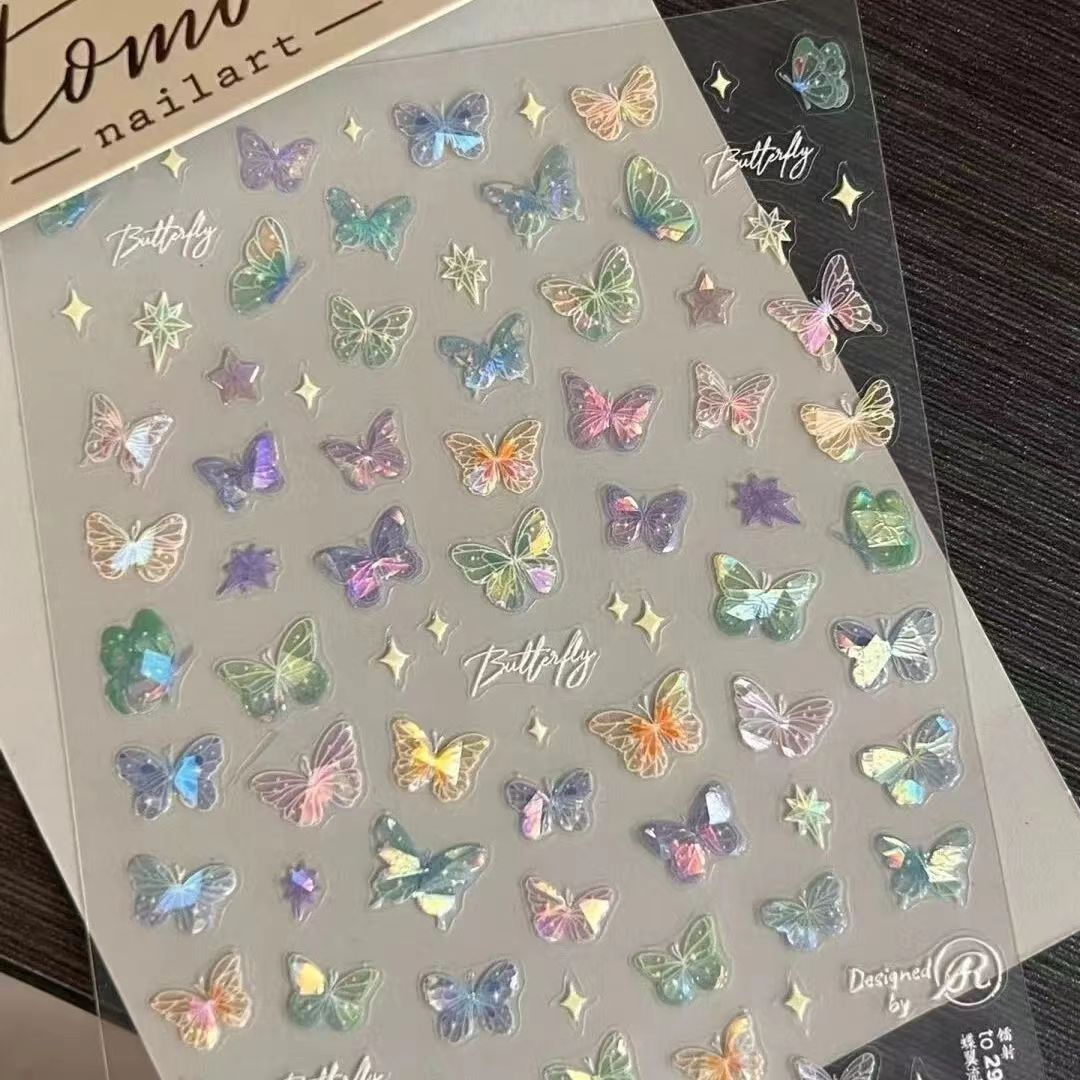 Butterfly nail art stickers-random style-2 photos