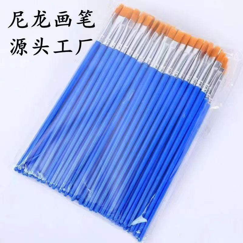 勾线水彩油画笔尼龙水粉水彩笔油漆刷工业排笔平头笔刷颜料批发