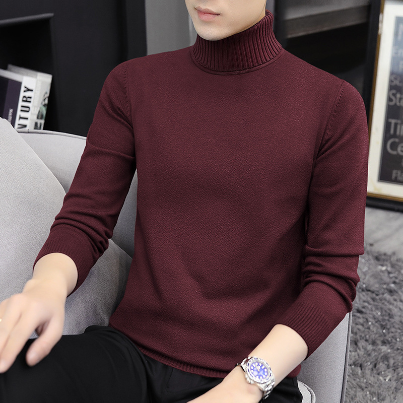 タートルネックセーター メンズ ニットウェア 秋冬 中衿 インナー ベースレイヤー 保温性のあるセーター ハーフタートルネック スリムフィット 細見え