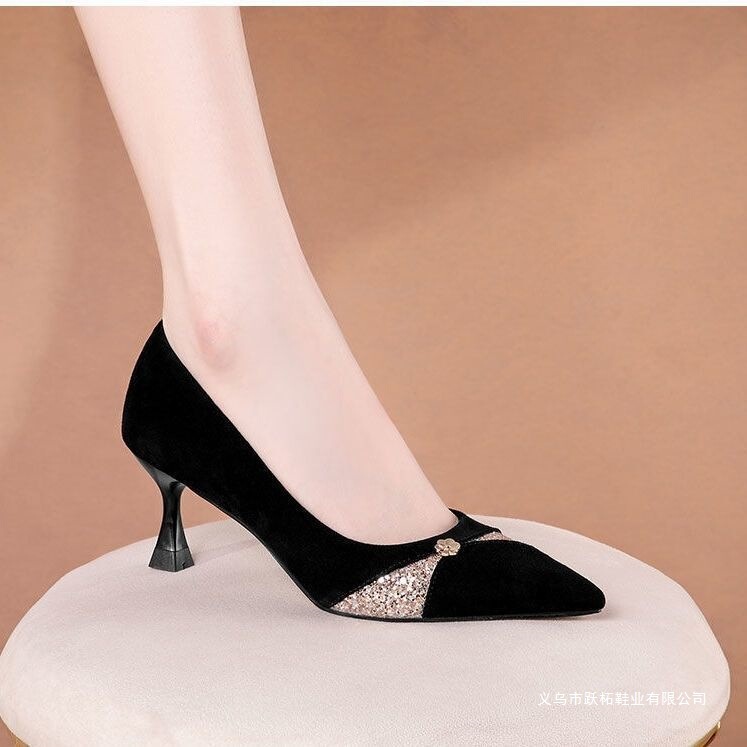 Fashionable and stylish 2026 new spring and autumn pointed-toe high-heeled shoes for women, versatile shallow-cut work shoes for women Fashionable and stylish 2026 new spring and autumn pointed-toe high-heeled shoes for women, versatile shallow-cut work shoes for women