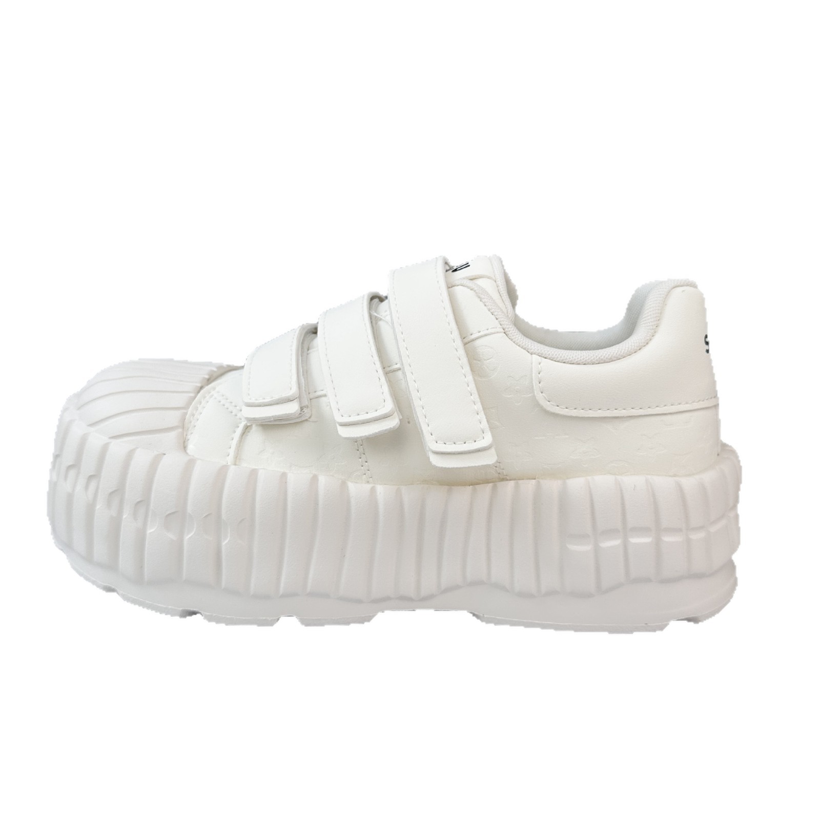 Velcro rosa muffin skate zapatos de mujer feos 2025 otoño nuevo chic nicho de diseño deportivo zapatos blancos pequeños