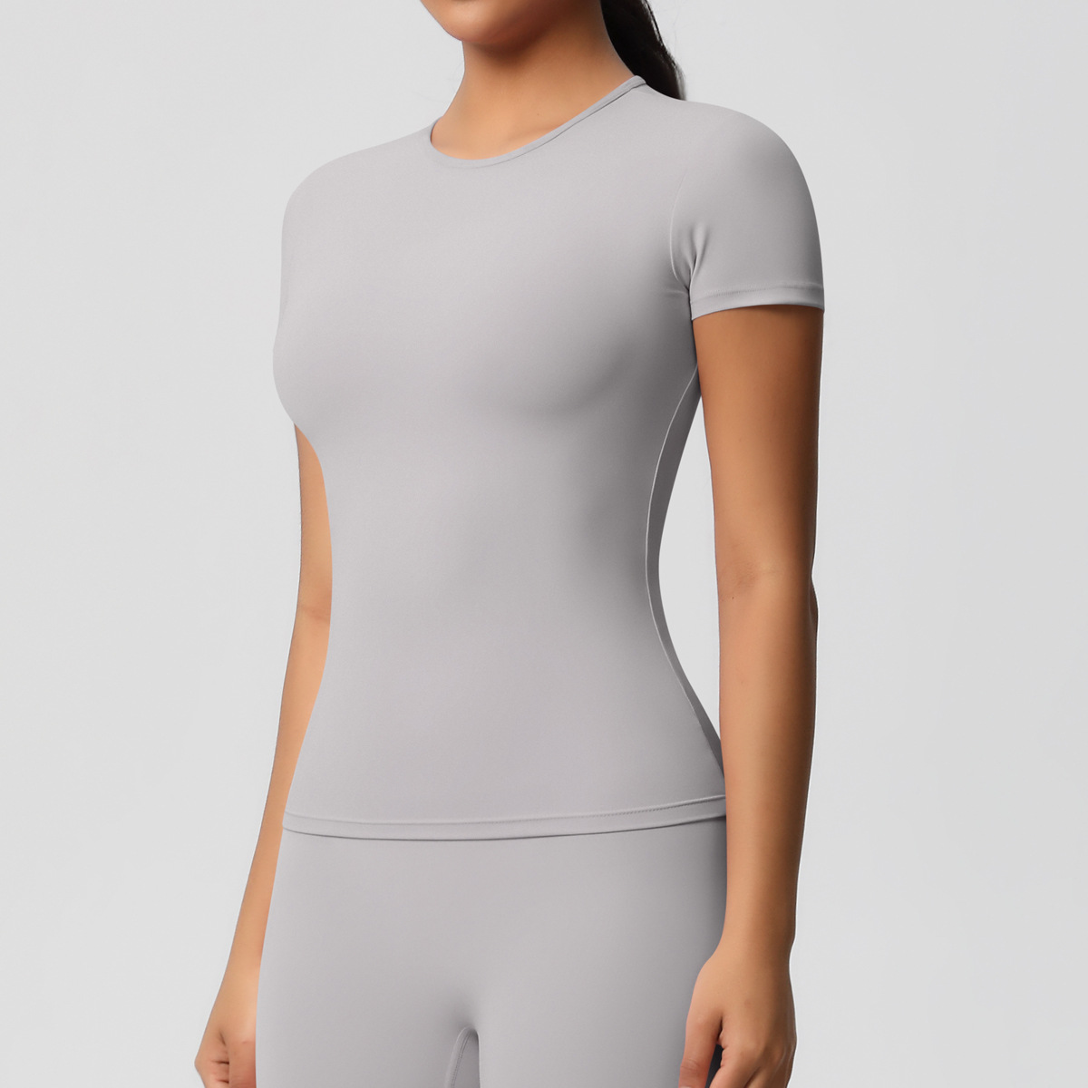 95g Weight Short Sleeve Sleeve Length Nylon, Spandex Fabric Type Regular Top Length T-shirt Tops Type Fitness, Yoga, Running Occasion Round Neck Neckline Solid Color Pattern Sport Style Style S, XL Size Sport Style Solid Color Nylon Spandex Round Neck Active Tops T-shirt 49
