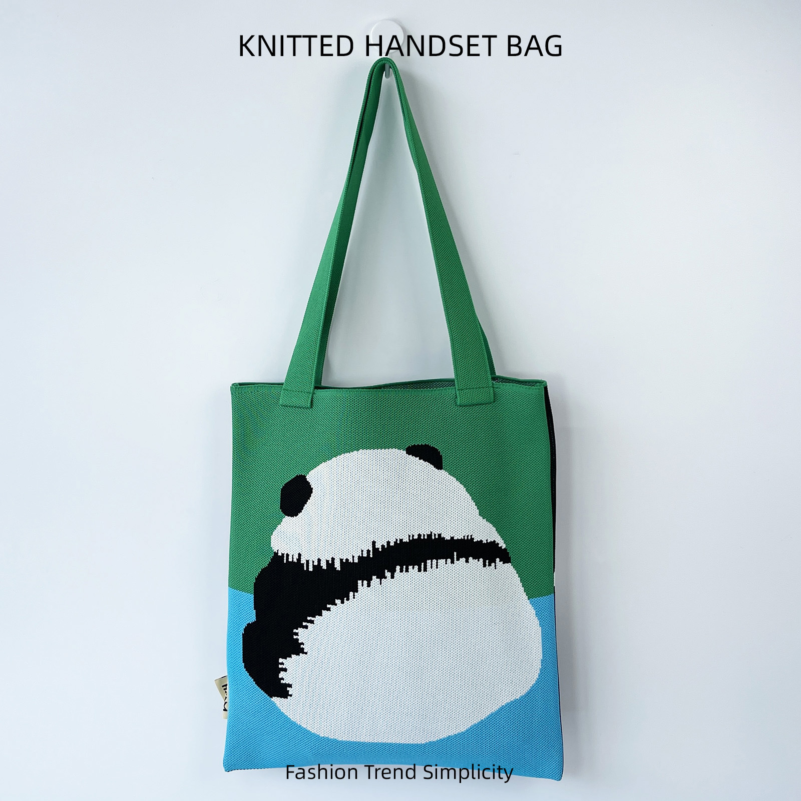 Nueva linda espalda panda bolso de tejido de moda versátil gran capacidad de viaje bolso de hombro de mujer bolso