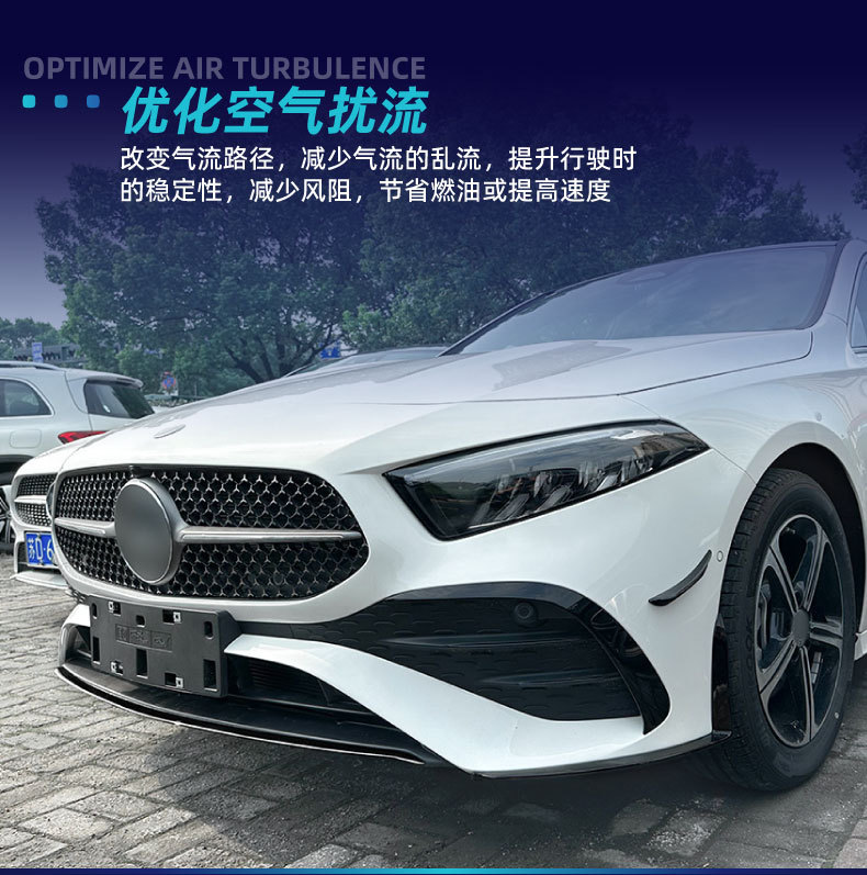 Suitable for Mercedes-Benz A-Class W177 Amg Hatchback and Sedan Front Bumper, Front Lip, Grille Trim, Wind Knife Kit, Cross-Border Modification
