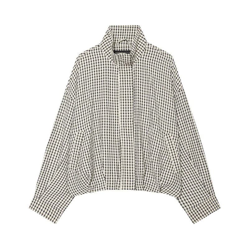 2026 European and American Spring and Autumn New Style Ins-Style Fashionable Women's Clothing Plaid Bomber Jacket 3046210