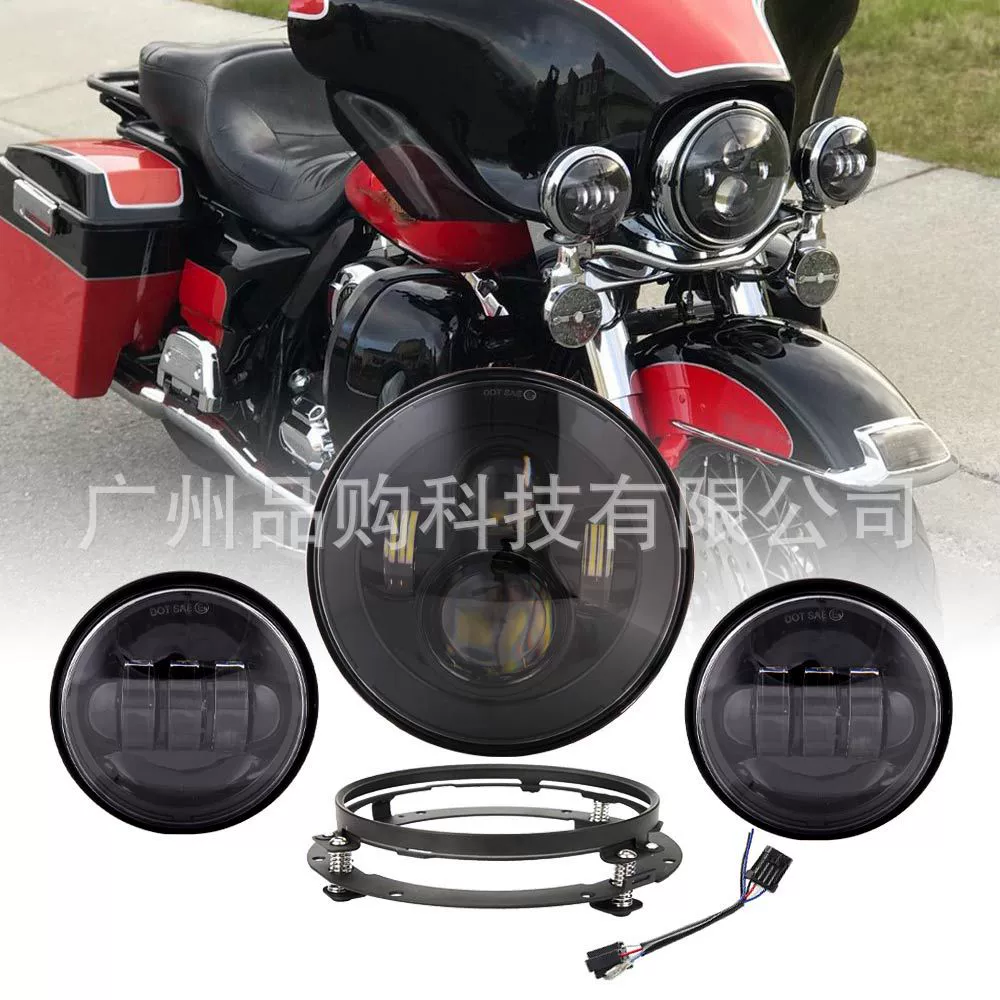 Подходит для мотоцикла Harley Davidson Road King 7inch светодиодная фара 4.5inch противотуманные фары и комплект кронштейнов
