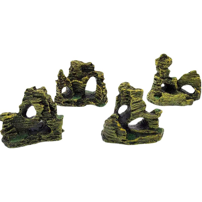 Pecera Aqua Decoración y paisajismo Nuevo estilo transfronterizo rocalla Jiangnan Cabaña Xiaoju Yunhulou Retro Muebles para el hogar Antiguos