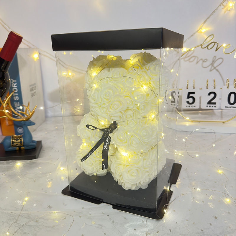 Flor inmortal rosa oso 520 Día de San Valentín regalos del día de la madre regalos de cumpleaños de novia simulación de flores de espuma creativas